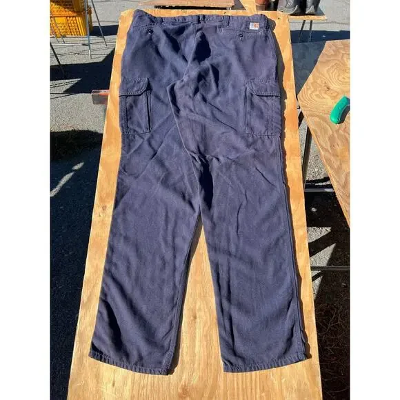 Carhartt Flame Resistant NFPA 2112 Navy Blue Cargo Men's Size 38x34 FR Work Y2K - Picture 2 of 12